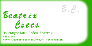 beatrix csecs business card
