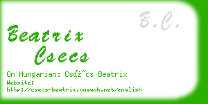 beatrix csecs business card